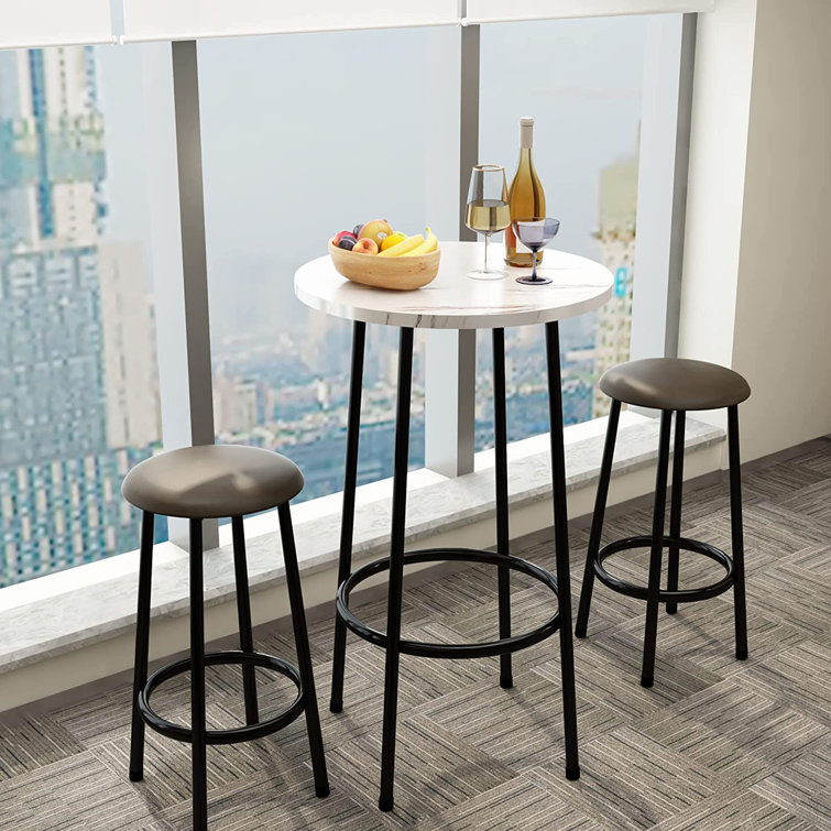 Small round bar table and chairs hot sale